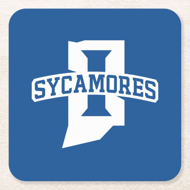 Indiana State University Sycamores Square Paper Coaster (Front)