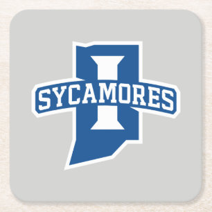 Indiana State University Sycamores Square Paper Coaster