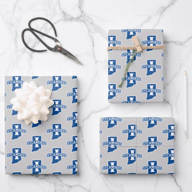 Indiana State University Sycamores Wrapping Paper Sheets (Front)