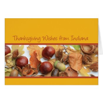 Indiana Thanksgiving Wishes Foliage Border by studioportosabbia at Zazzle