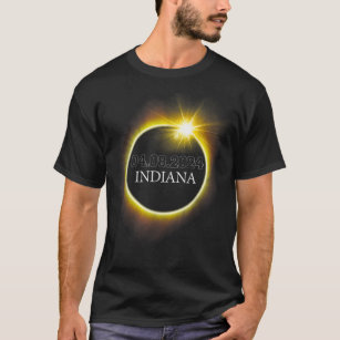 Indiana Total Solar Eclipse April 8 2024 USA Map T-Shirt