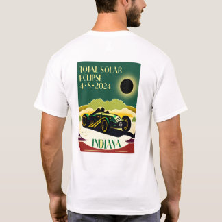 Indiana Travel Poster Eclipse two sided T-Shirt