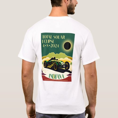 Indiana Travel Poster Eclipse two sided T_Shirt