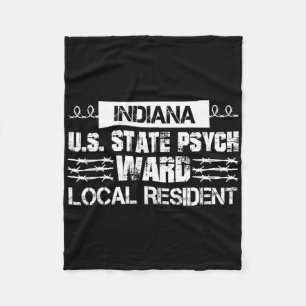 Indiana U.s. Inmate Psych Ward County State Jail H Fleece Blanket