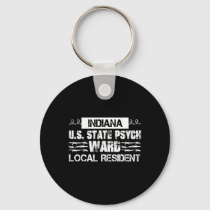 Indiana U.S. Inmate Psych Ward County State Jail H Keychain