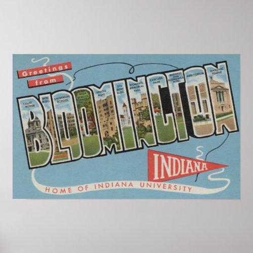Indiana University _ Large Letter Scenes Poster