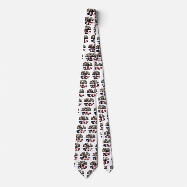 Indiana USA Flag & State Photo Text Tie (Front)