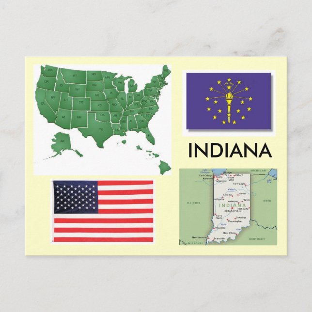 Indiana, USA Postcard (Front)