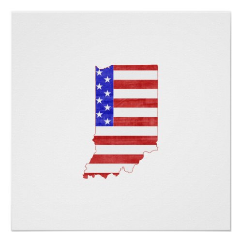 Indiana USA silhouette state map Poster