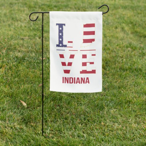Indiana USA State love Garden Flag