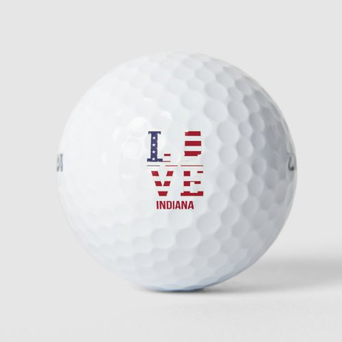 Indiana USA State love Golf Balls