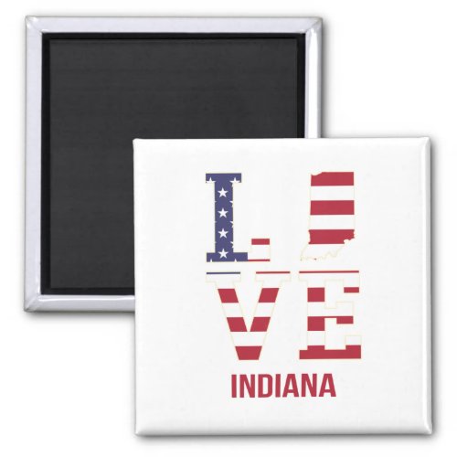 Indiana USA State love Magnet