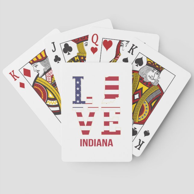 Indiana USA State love Poker Cards (Back)
