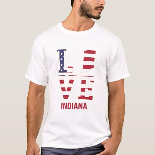 Indiana USA State love T_Shirt