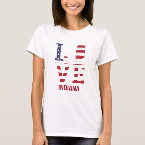 Indiana USA State love T_Shirt