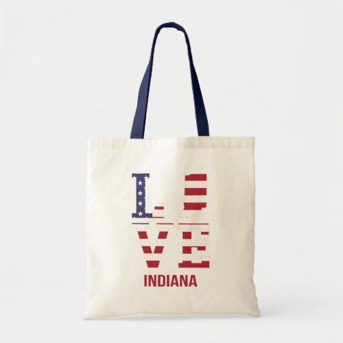 Indiana USA State love Tote Bag
