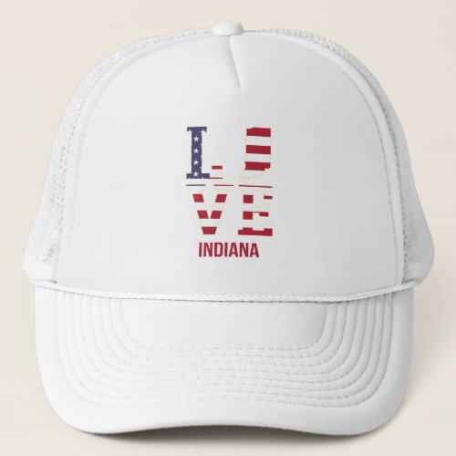 Indiana USA State love Trucker Hat