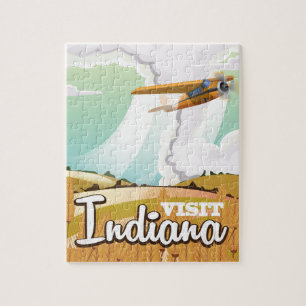 Indiana vintage travel poster jigsaw puzzle