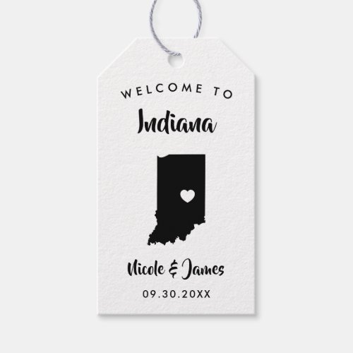 Indiana Wedding Welcome Bag Tags for Hotel Guests