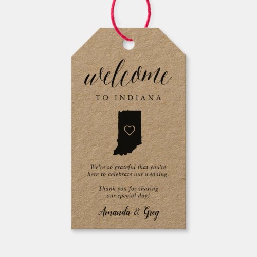 Indiana Wedding Welcome Gift Tags