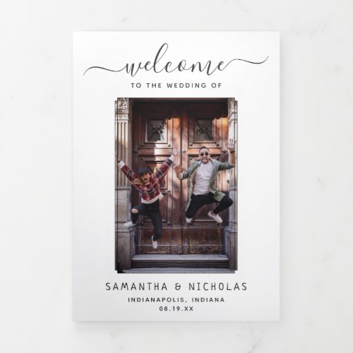Indiana Wedding Welcome Letter  Itinerary Tri_Fold Program