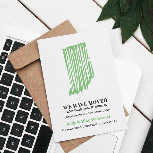 INDIANA We've moved New address New Home Postcard