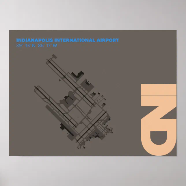 Ind Layout Indianapolis Airport (IND) Diagram Poster | Zazzle