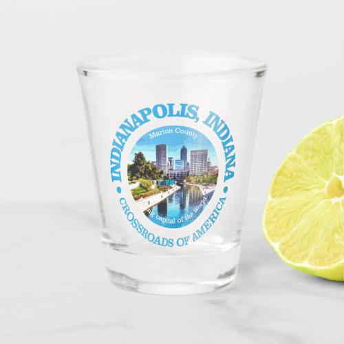 Indianapolis cities shot glass