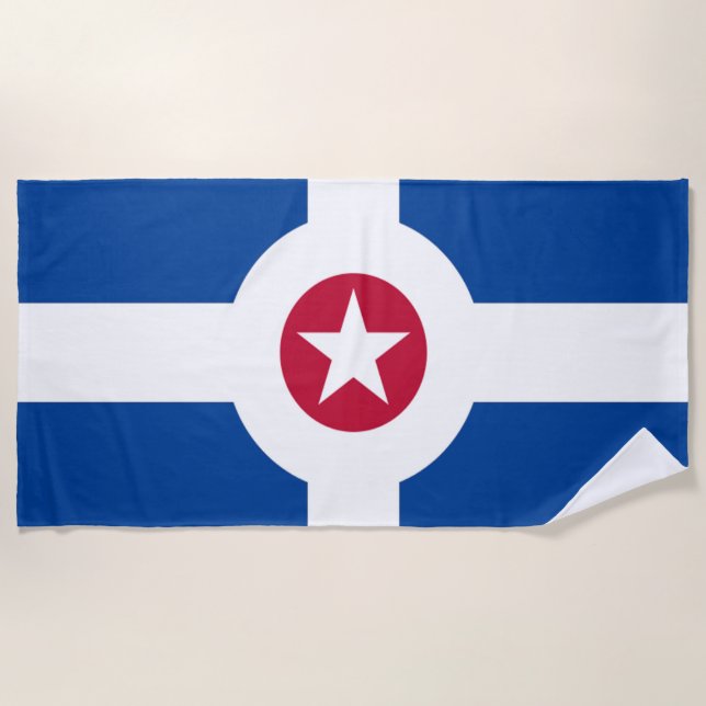 Indianapolis city flag beach towel (Front)