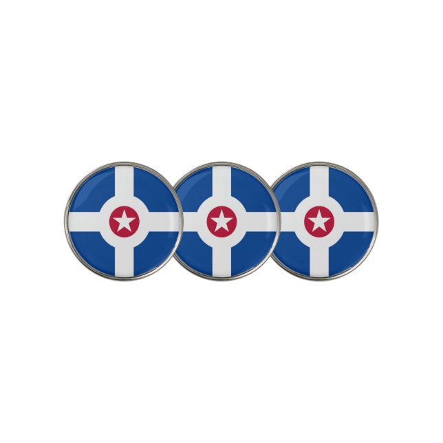 Indianapolis city flag golf ball marker (3 Up)