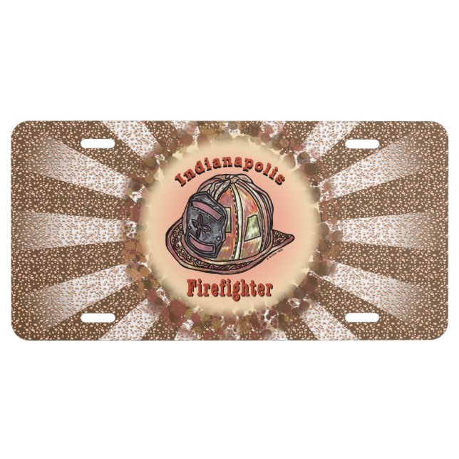 Indianapolis Firefighter  License Plate (Front)