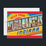 Indianapolis Greeting Postcard<br><div class="desc">Terrific vintage  postcard greeting from Indianapolis,  Indiana repurposed!</div>