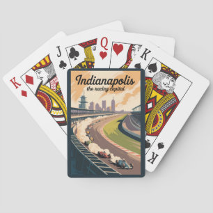 Indianapolis Illustration Travel Art Vintage Poker Cards