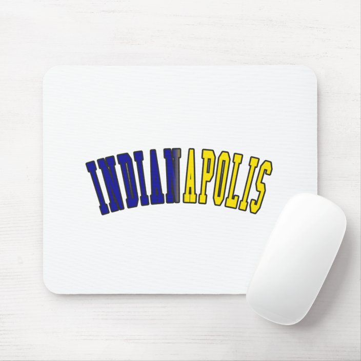 Indianapolis in Indiana State Flag Colors Mouse Pad