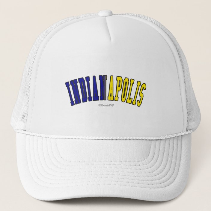 Indianapolis in Indiana State Flag Colors Trucker Hat