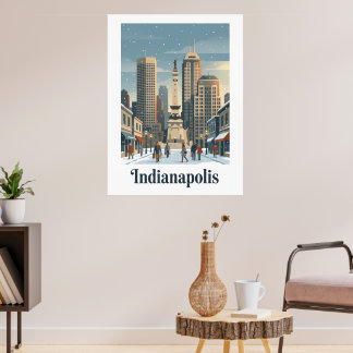 Indianapolis In Winter Poster