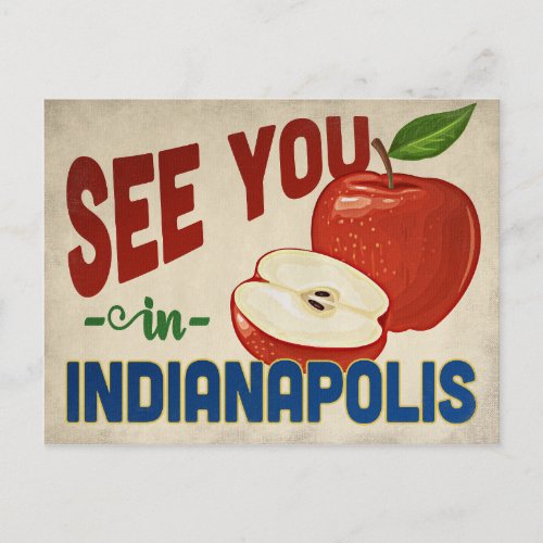 Indianapolis Indiana Apple _ Vintage Travel Postcard