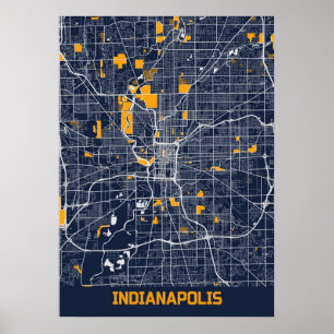 Indianapolis - Indiana Bluefresh City Map Poster