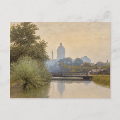 Indianapolis Indiana Canal Morning Effect Painting Postcard