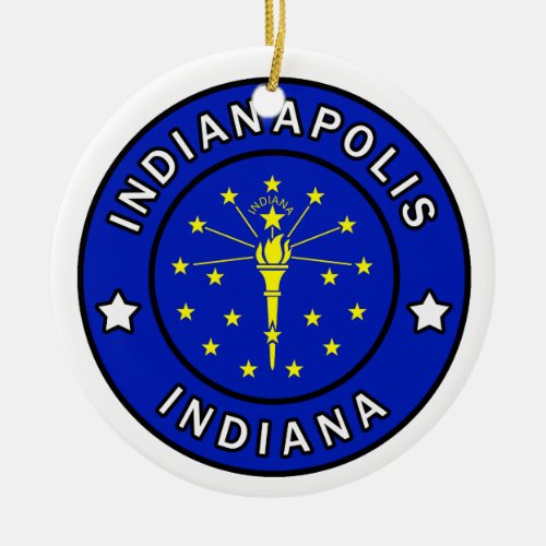 Indianapolis Indiana Ceramic Ornament