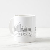 Indianapolis, Indiana | City Stylized Skyline Coffee Mug (Front Left)