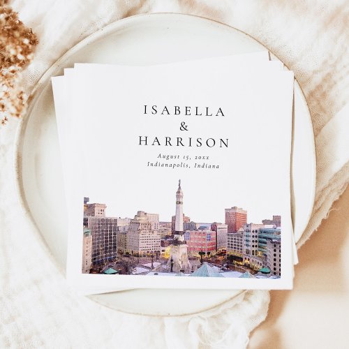 INDIANAPOLIS Indiana Destination Skyline Napkins