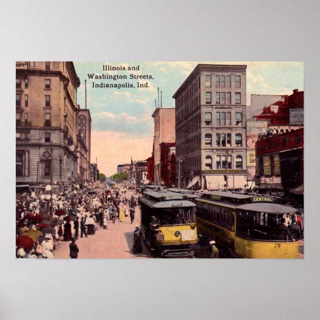 Indianapolis, Indiana Downtown View Poster (Front)