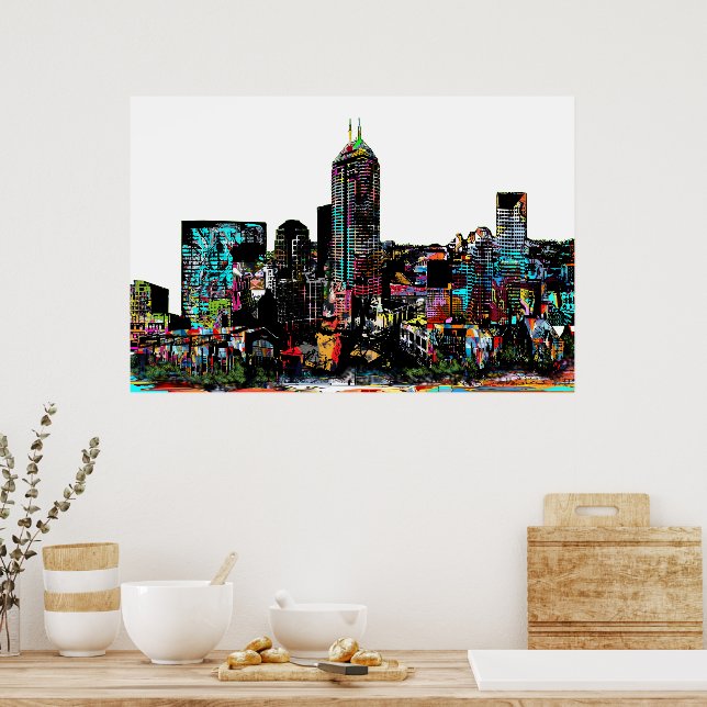 Indianapolis, Indiana in graffiti Poster (Kitchen)