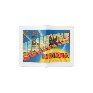 Indianapolis Indiana IN Vintage Travel Souvenir Passport Holder