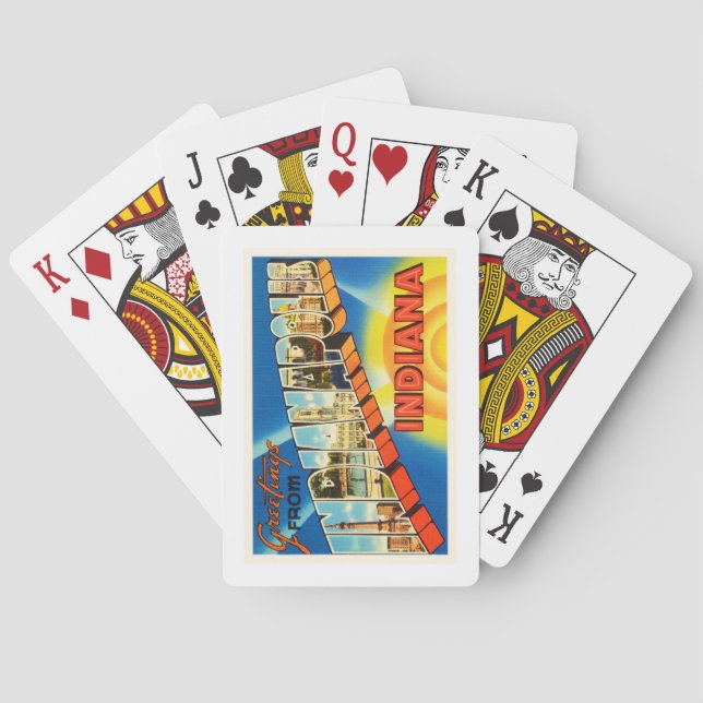 Indianapolis Indiana IN Vintage Travel Souvenir Poker Cards (Back)