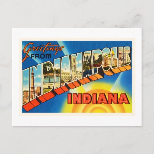 Indianapolis Indiana IN Vintage Travel Souvenir Postcard