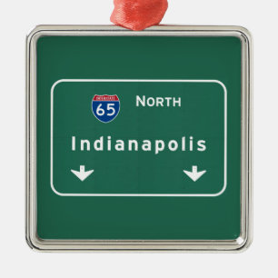 Indianapolis Indiana Interstate Highway Freeway : Metal Ornament