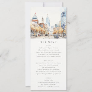 Indianapolis, Indiana Landscape Wedding Menu Card