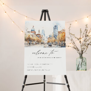 Indianapolis, Indiana Landscape Wedding Welcome Foam Board